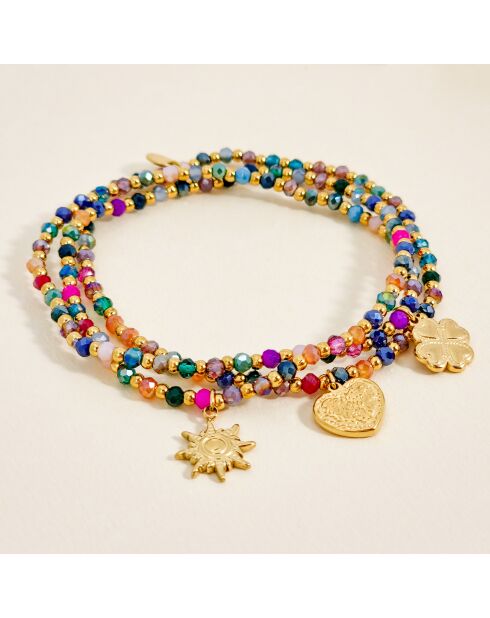 CHIQUI CRYSTAL STEEL veelkleurige armband