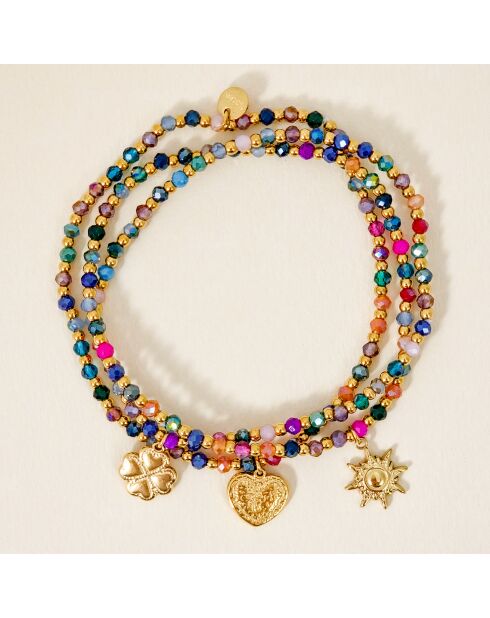 CHIQUI CRYSTAL STEEL veelkleurige armband