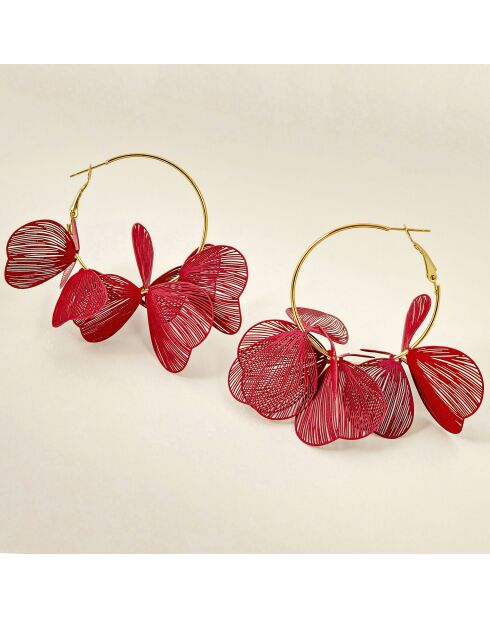 FLOWERING BOUQUET weinrote Ohrringe