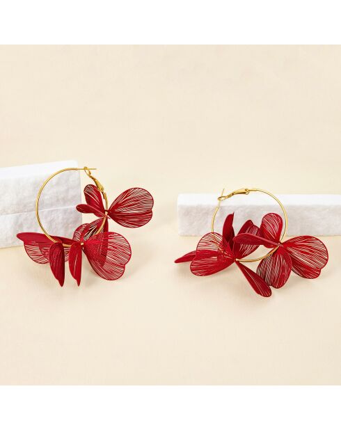 FLOWERING BOUQUET weinrote Ohrringe