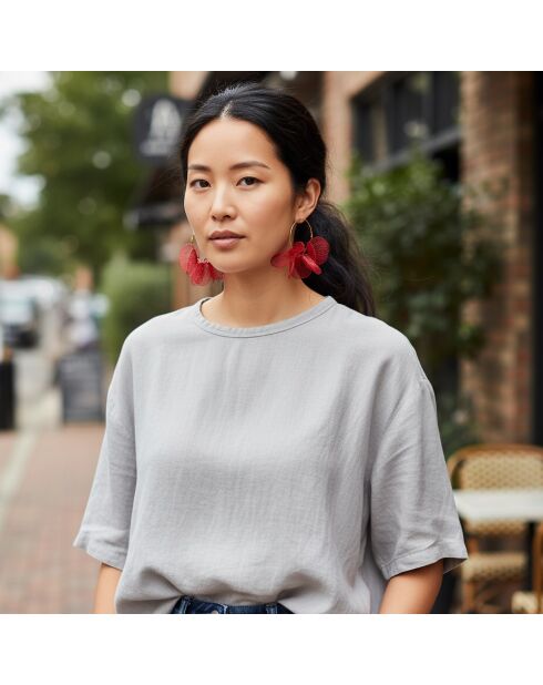 FLOWERING BOUQUET weinrote Ohrringe