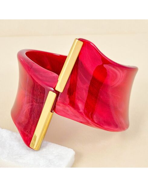 Burgundy PANTHERONE STEEL armband