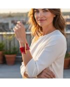 Burgundy PANTHERONE STEEL armband