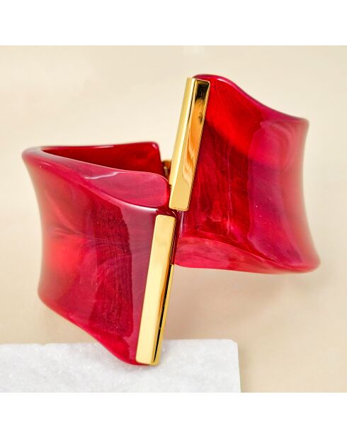 Burgundy PANTHERONE STEEL armband