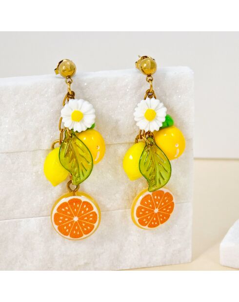 Boucles d'oreilles MENTONI STEEL jaunes