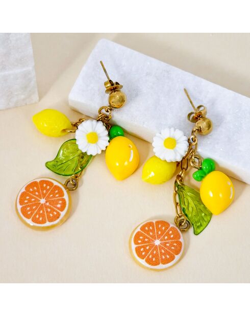Boucles d'oreilles MENTONI STEEL jaunes