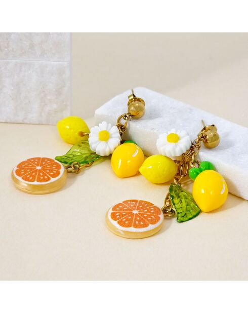 Boucles d'oreilles MENTONI STEEL jaunes