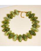 Collana STONIA STEEL verde kaki