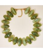 Collana STONIA STEEL verde kaki