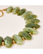 Collana STONIA STEEL verde kaki