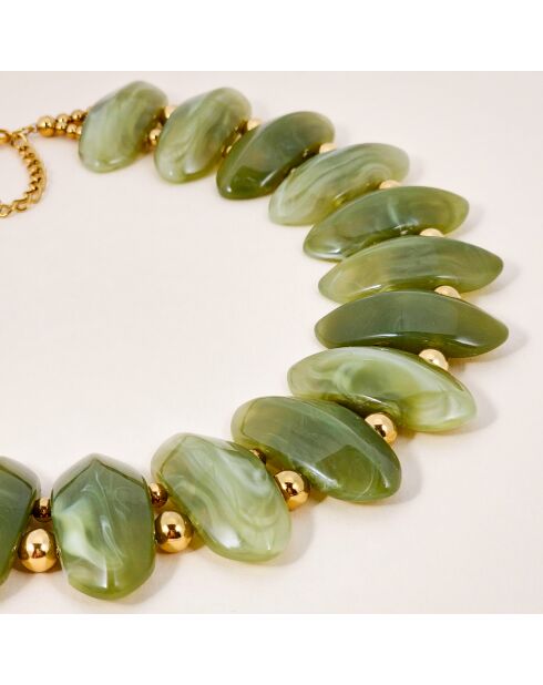 Collana STONIA STEEL verde kaki