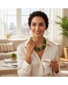 Collana STONIA STEEL verde kaki