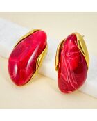 LEOS STEEL burgunderrote Ohrringe