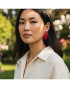 LEOS STEEL burgunderrote Ohrringe