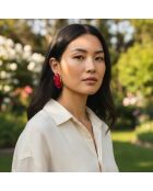 LEOS STEEL burgunderrote Ohrringe