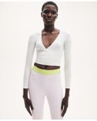 Irene elfenbeinfarbenes Wickeltop mit langen Ärmeln