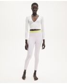 Irene elfenbeinfarbenes Wickeltop mit langen Ärmeln