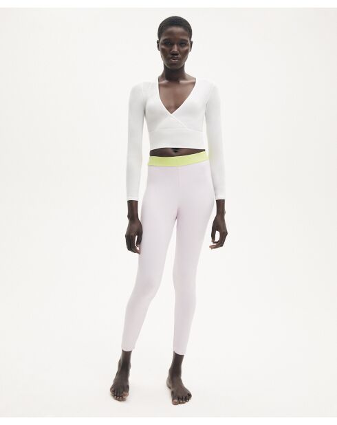 Irene elfenbeinfarbenes Wickeltop mit langen Ärmeln