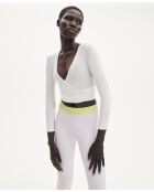 Irene elfenbeinfarbenes Wickeltop mit langen Ärmeln