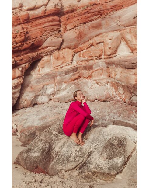 Top Apoline fucchia/arancione senza cuciture con zip L