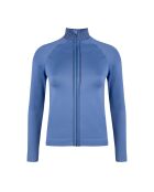 Apoline himmelblau/schwarzes, nahtloses Top mit Reißverschluss