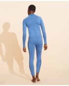 Apoline himmelblau/schwarzes, nahtloses Top mit Reißverschluss