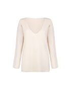 Eloise ivoorkleurige top met V-hals L