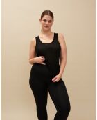 Schwarzes geripptes Tanktop Elise