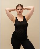 Schwarzes geripptes Tanktop Elise