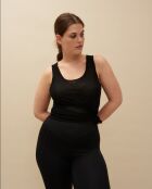 Schwarzes geripptes Tanktop Elise