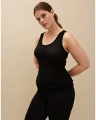 Schwarzes geripptes Tanktop Elise