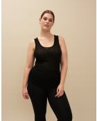 Schwarzes geripptes Tanktop Elise