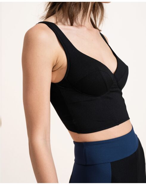 Crop top Jade noir