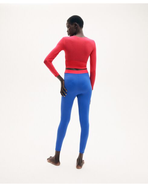 Irene rosafarbenes Wickeltop mit langen Ärmeln