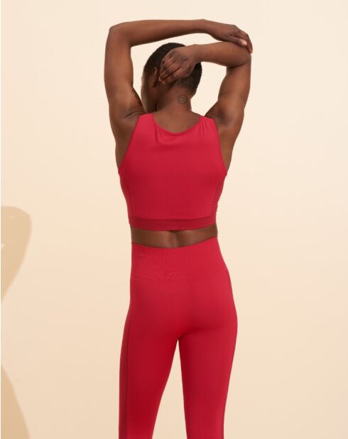 Joanna crop top met framboos/kersen