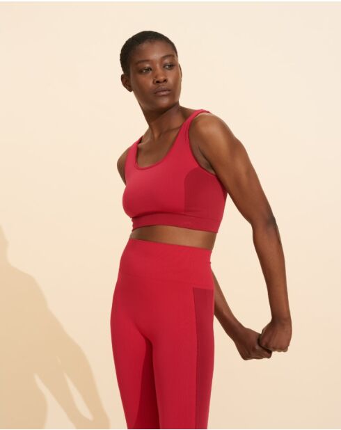 Joanna crop top met framboos/kersen