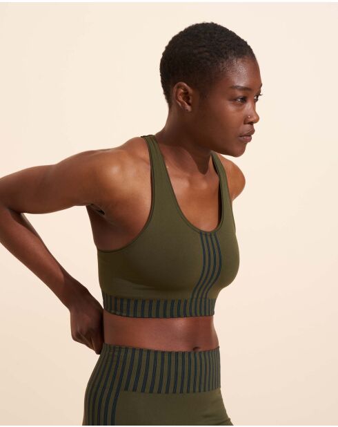 Brassière sans coutures Raphaëlle olive/noir