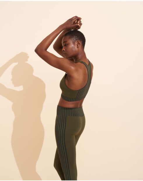 Brassière sans coutures Raphaëlle olive/noir