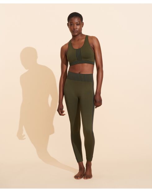 Brassière sans coutures Raphaëlle olive/noir