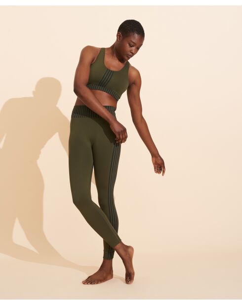 Brassière sans coutures Raphaëlle olive/noir