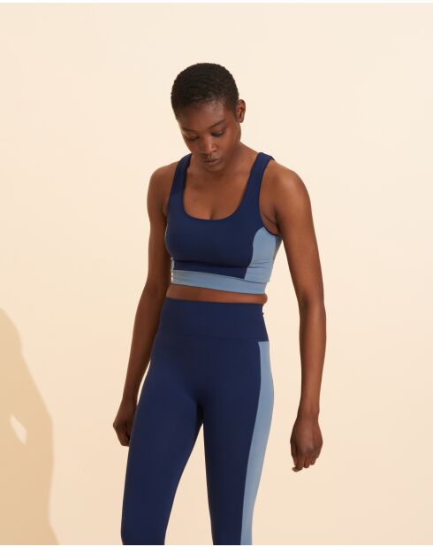 Crop top Joanna marine/argile