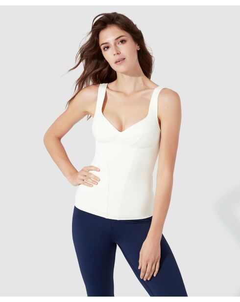 Ivoorkleurige tanktop van jade