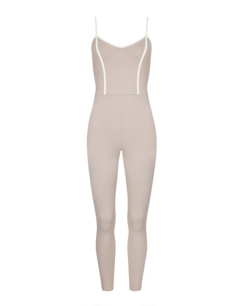 Augustine jumpsuit in taupe/ivoor