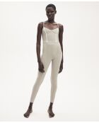 Augustine jumpsuit in taupe/ivoor