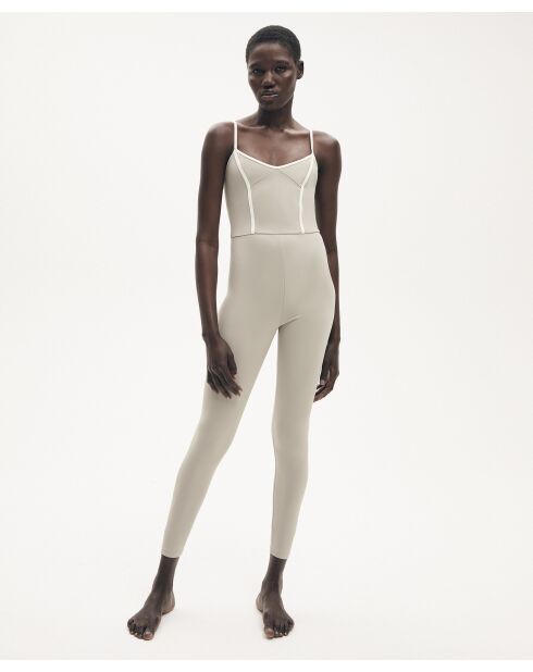 Augustine jumpsuit in taupe/ivoor