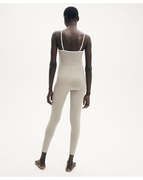 Augustine jumpsuit in taupe/ivoor