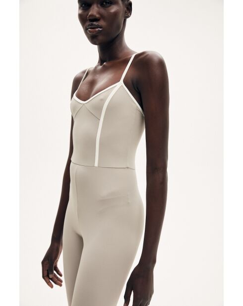 Augustine jumpsuit in taupe/ivoor