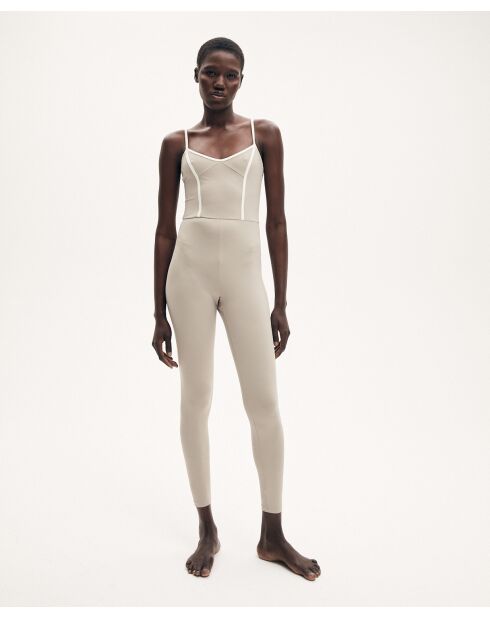 Augustine jumpsuit in taupe/ivoor