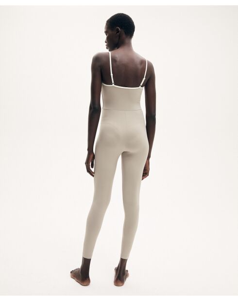 Augustine jumpsuit in taupe/ivoor