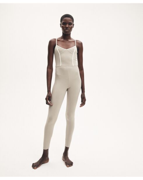 Augustine jumpsuit in taupe/ivoor